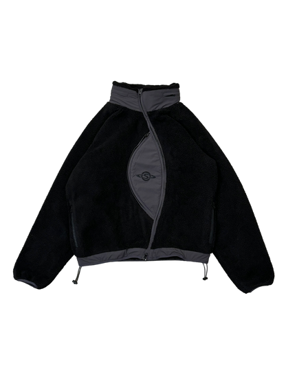 Curved Zip Fleece Jacket Midnight