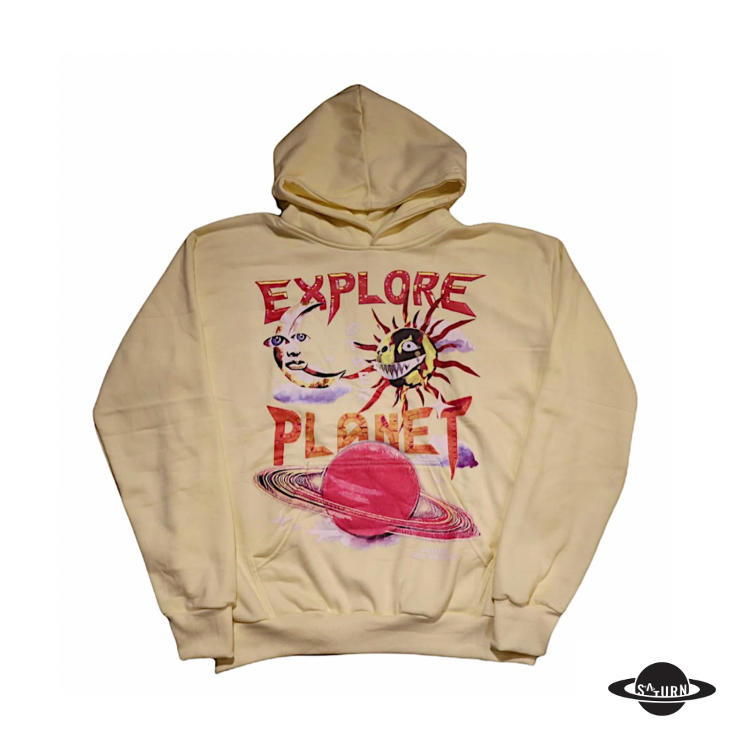 Explore Other Planets Hoodie Cream