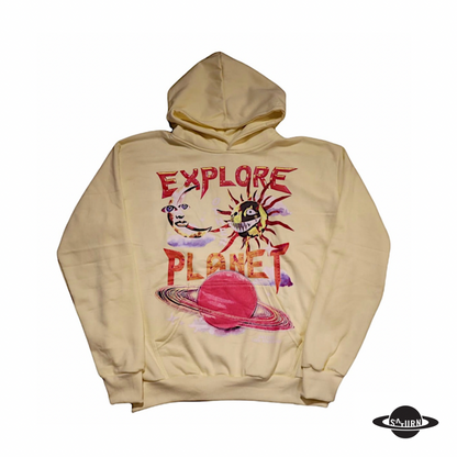 Explore Other Planets Hoodie Cream